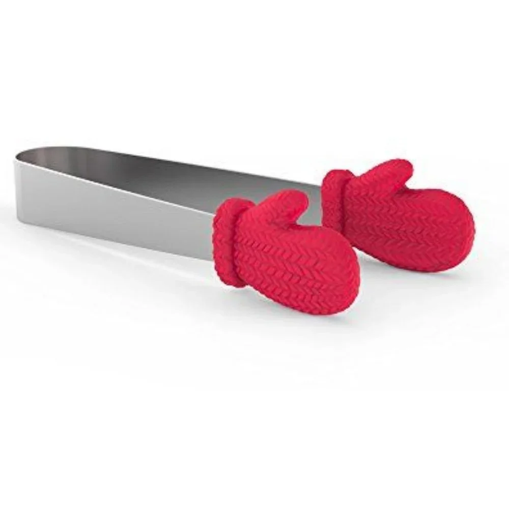 Stainless Steel Silicon Mittens Ice Picker Tongs